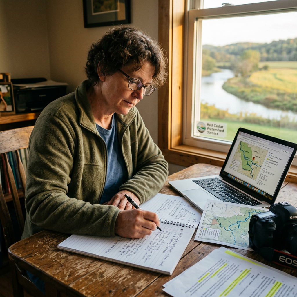 Journalist writing about Red Cedar Watershed